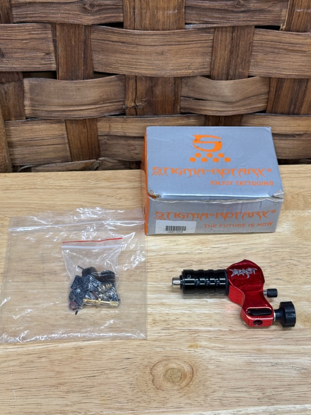 Stigma Beast Red Rotary Tattoo Machine with Accessories